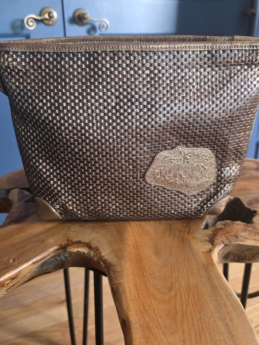 RARE Vintage Carlos Falchi Woven Metallic Leather Handbag - Brand New Pristine